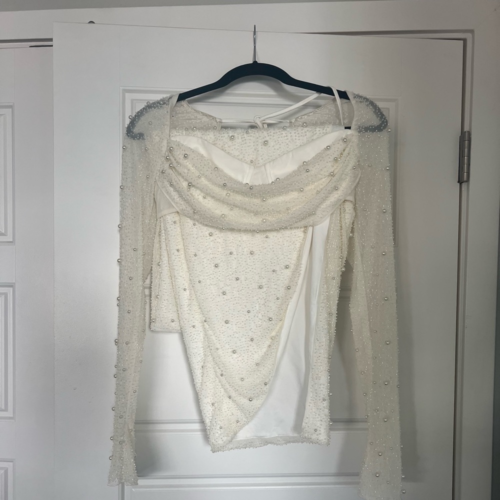 Oh Polly embellished set- white/ivory